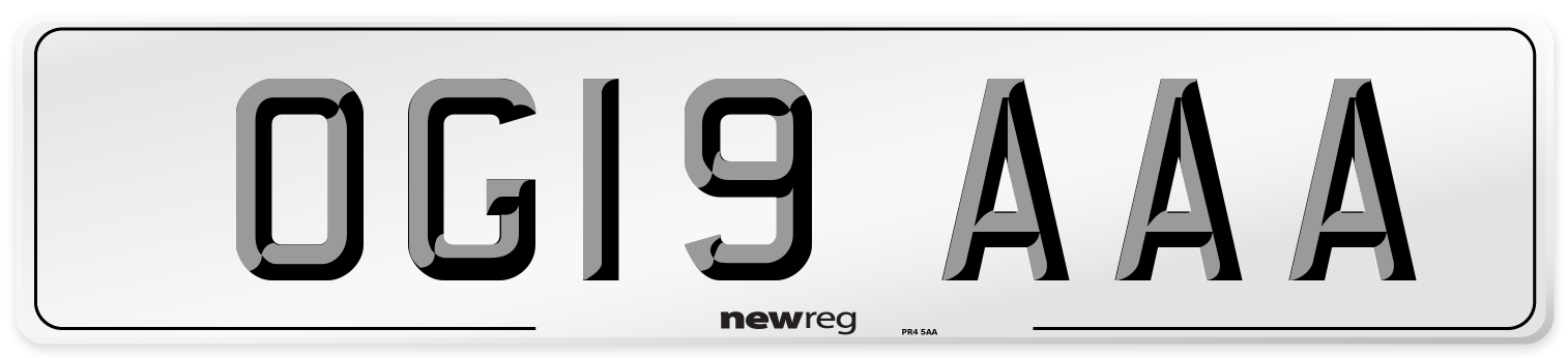 OG19 AAA Number Plate from New Reg